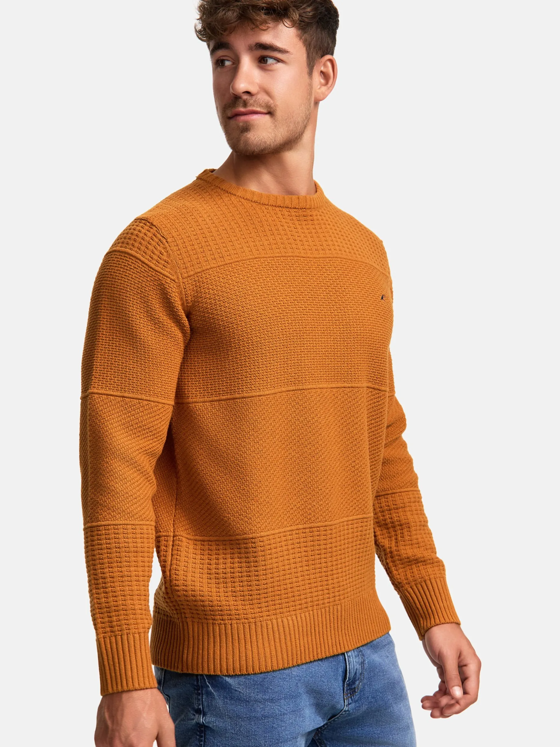 Indicode Herren Strickpullover - INJustice in camel braun