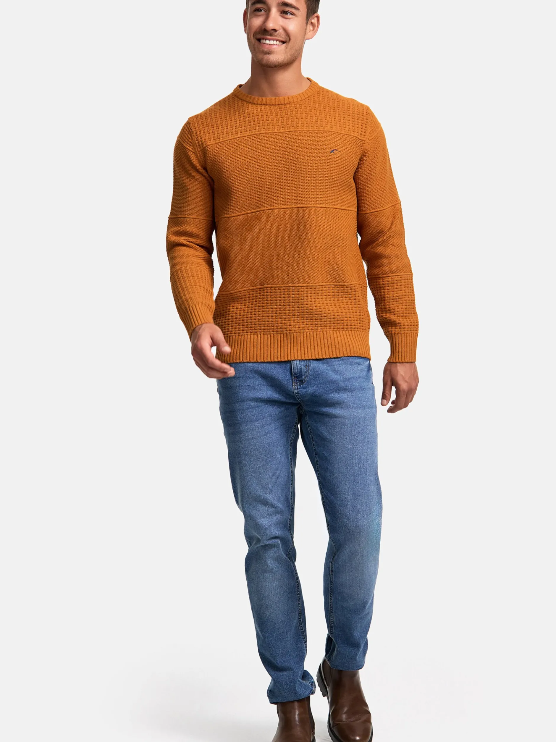Indicode Herren Strickpullover - INJustice in camel braun