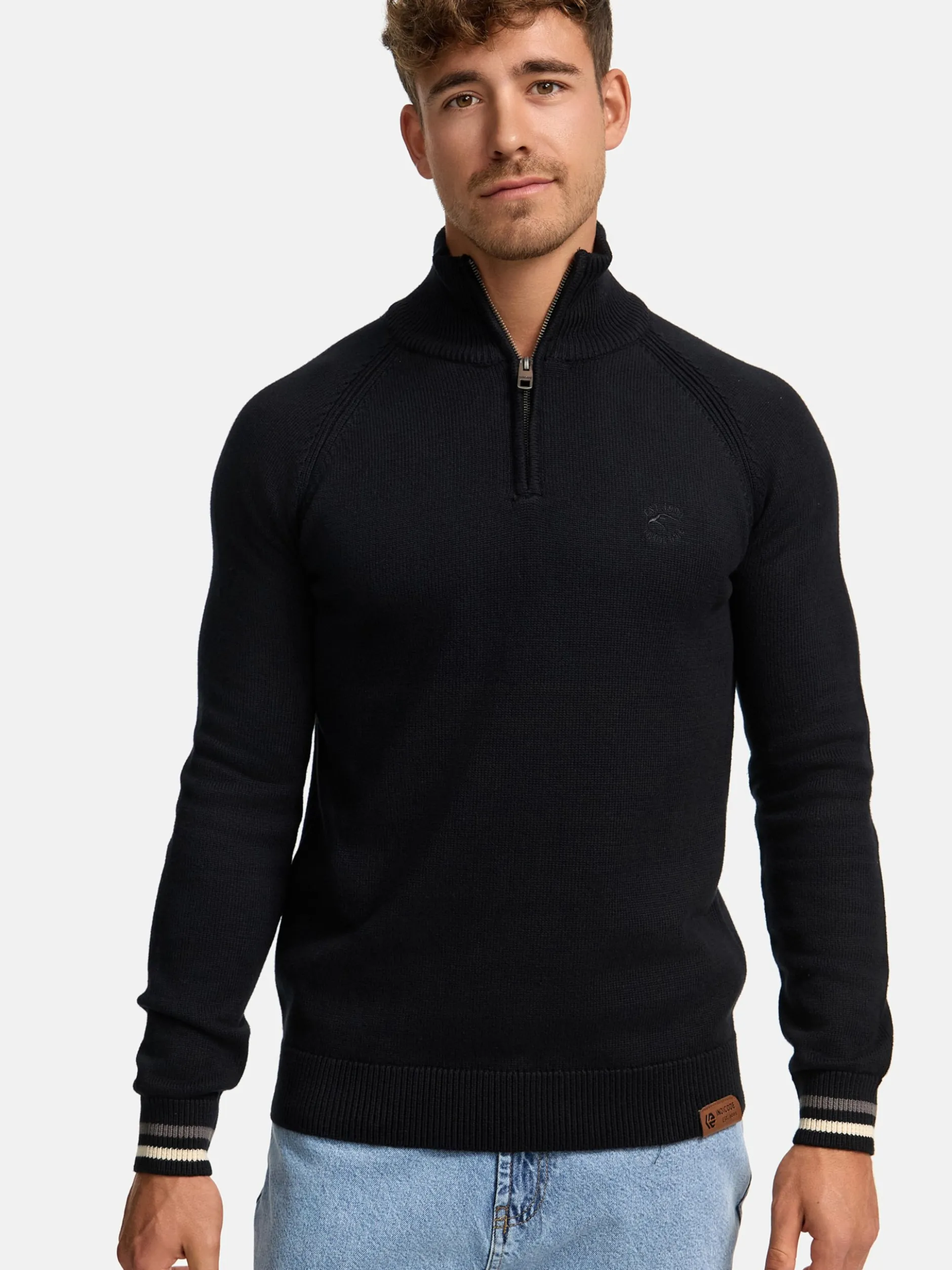 Indicode Herren Strickpullover - INSwift in schwarz