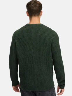 Indicode Herren Strickpullover - INPeace O-Neck in oliv
