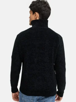 Indicode Herren Strickpullover - INHunch Half Zip in schwarz