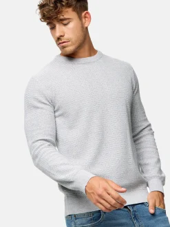 Indicode Herren Strickpullover - INLourdes in hellgrau
