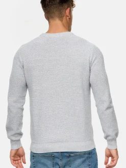 Indicode Herren Strickpullover - INLourdes in hellgrau