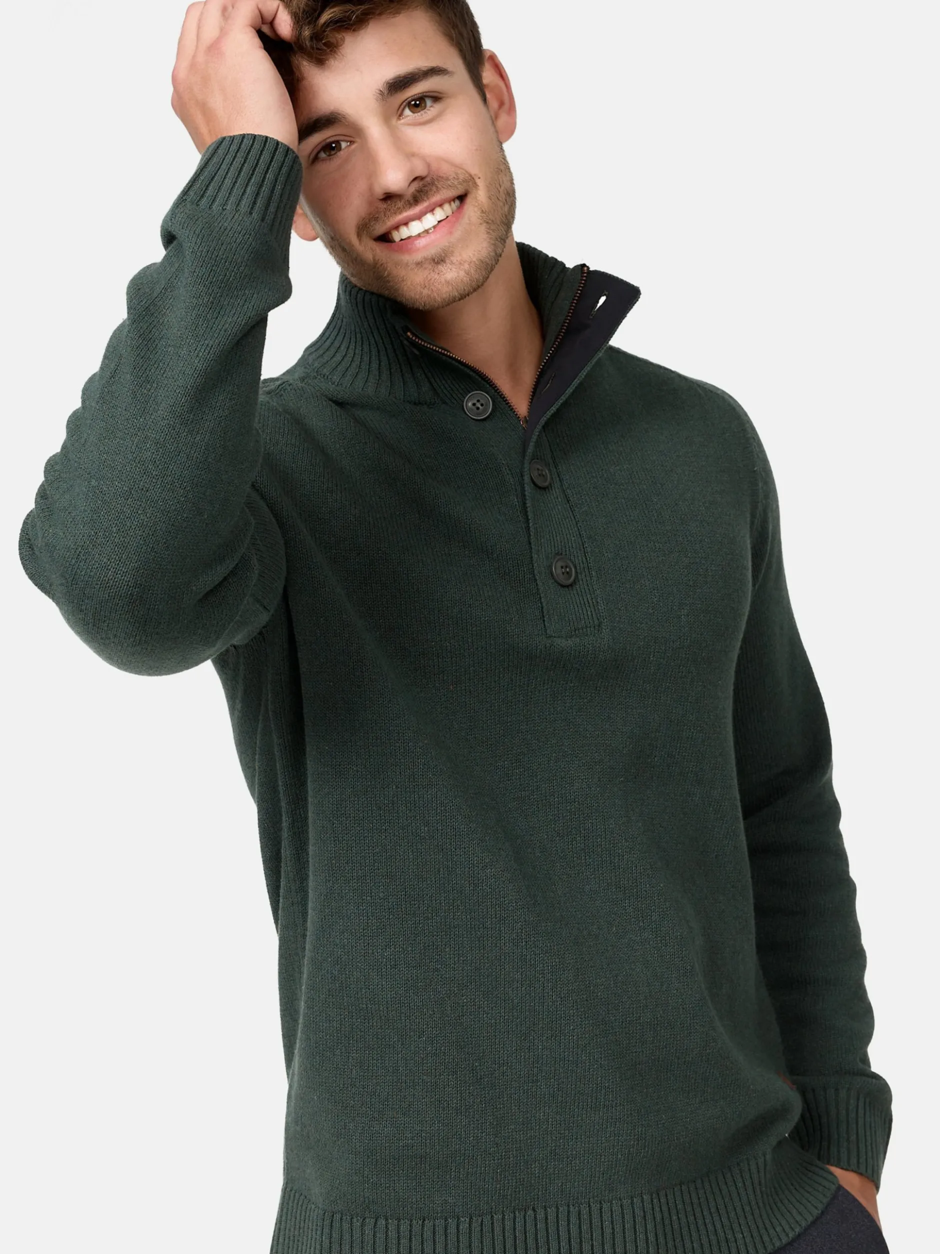 Indicode Herren Strickpullover - INIsalu in khaki