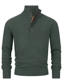 Indicode Herren Strickpullover - INIsalu in khaki
