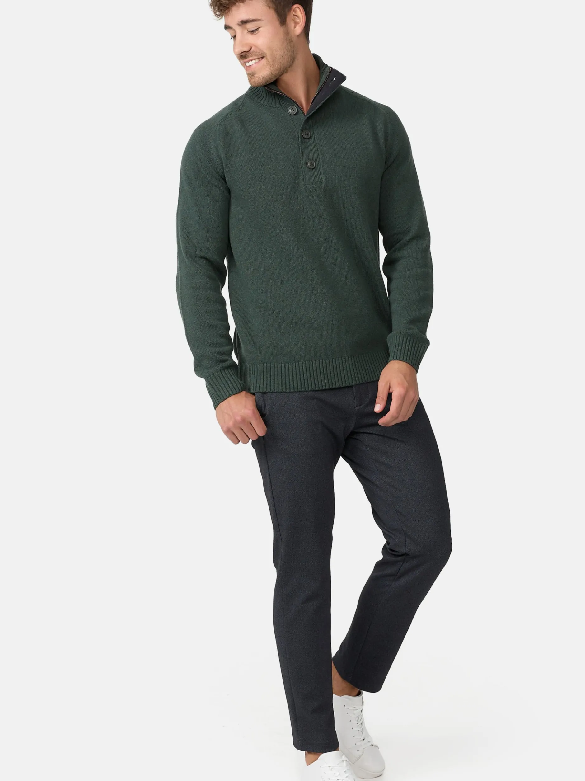 Indicode Herren Strickpullover - INIsalu in khaki