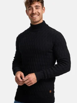 Indicode Herren Strickpullover - INAlpha in schwarz