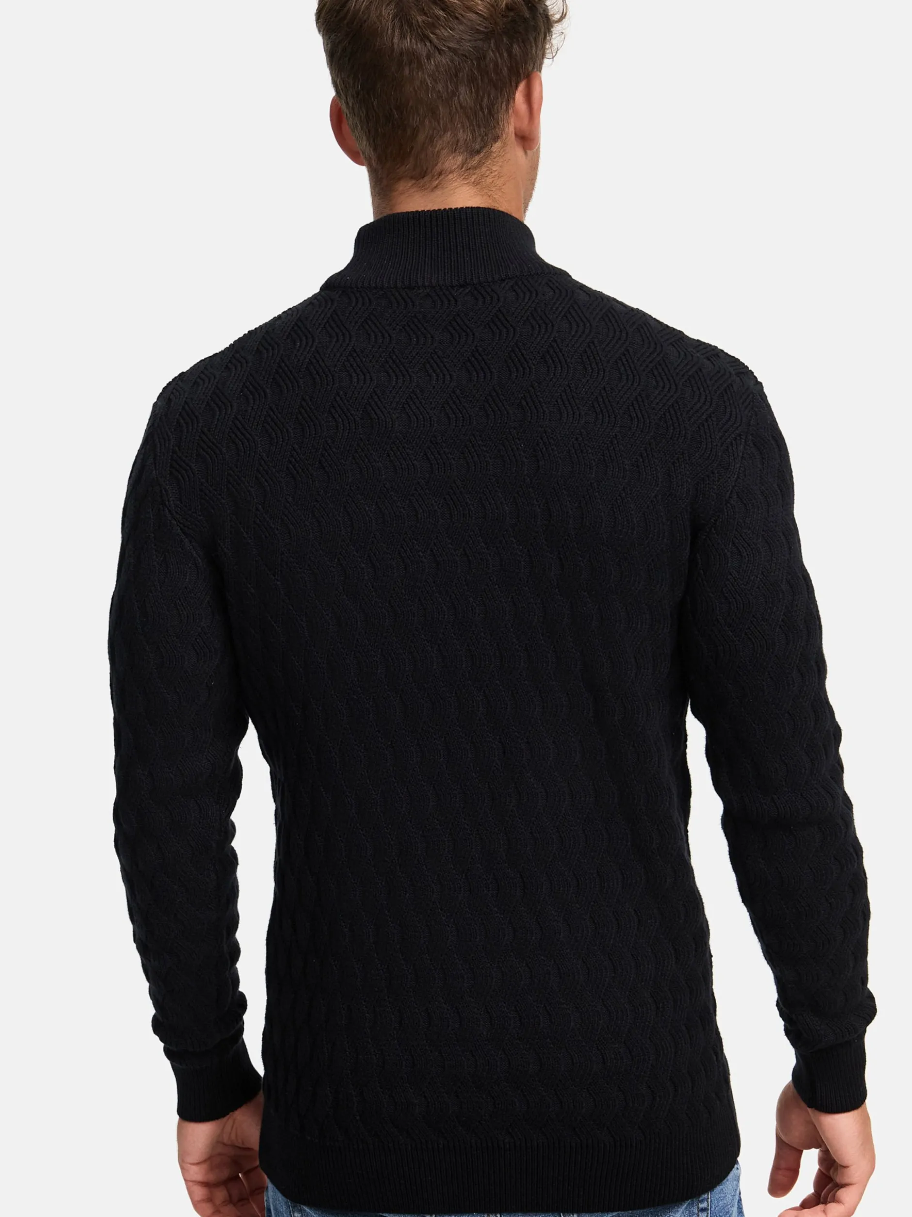 Indicode Herren Strickpullover - INAlpha in schwarz