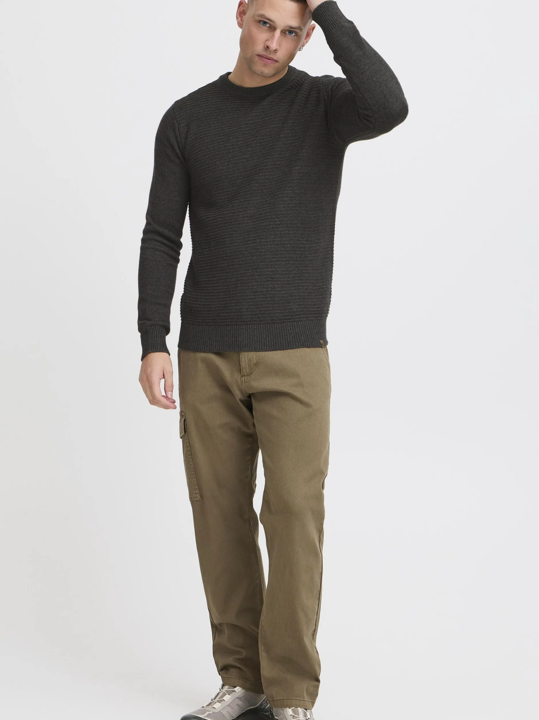 Indicode Herren Strickpullover - IDRicardo in schwarz