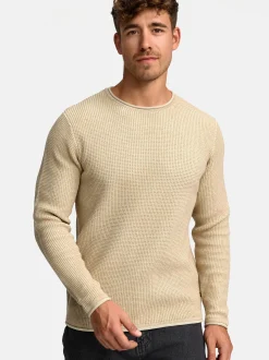Indicode Herren Strickpullover - INPetri in beige sand