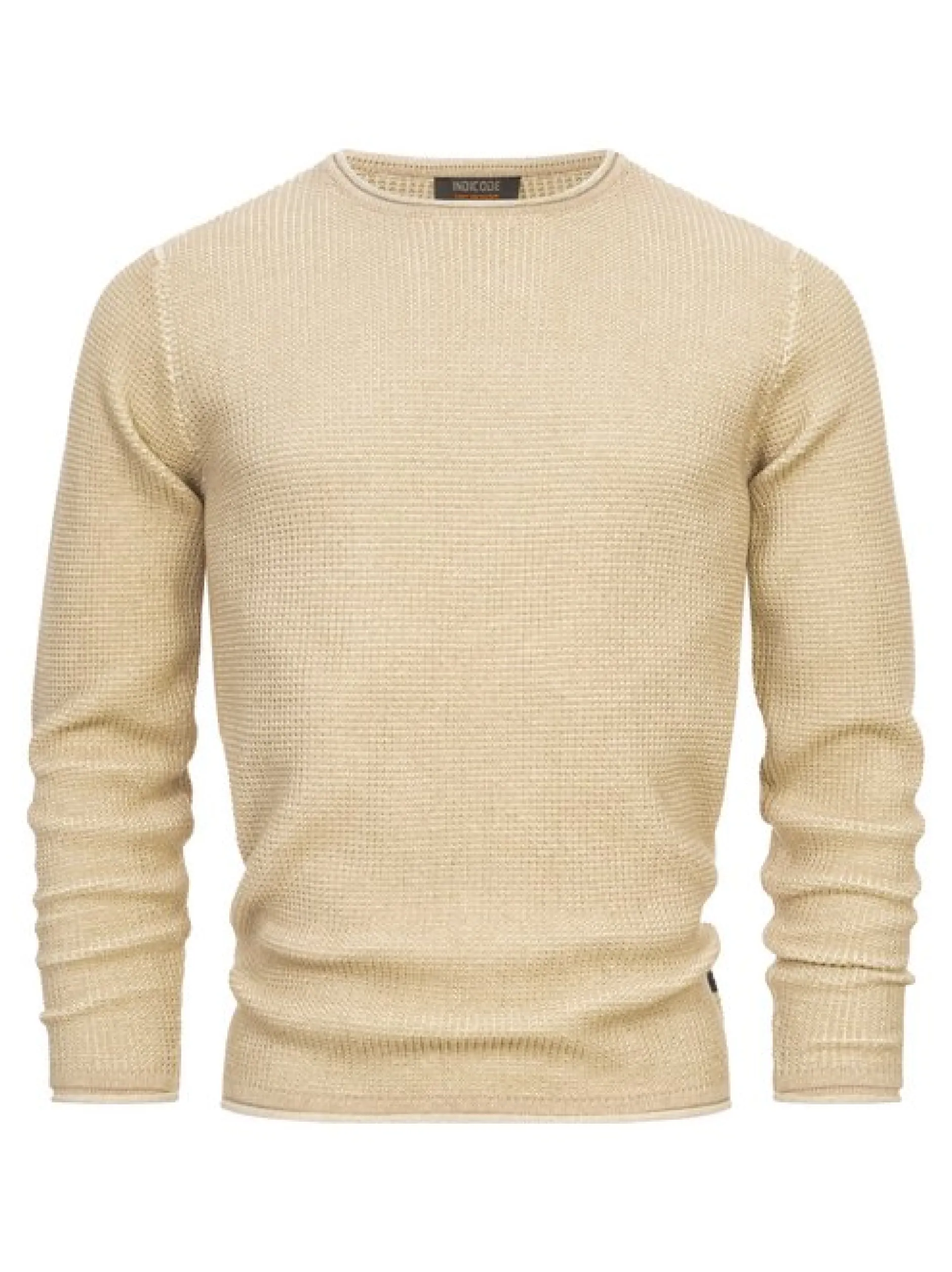 Indicode Herren Strickpullover - INPetri in beige sand