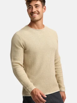 Indicode Herren Strickpullover - INPetri in beige sand