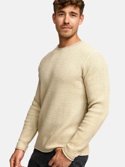 Indicode Herren Strickpullover - INPetri in beige sand