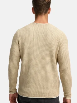 Indicode Herren Strickpullover - INPetri in beige sand