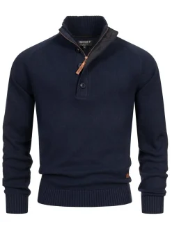 Indicode Herren Strickpullover - INIsalu in marine
