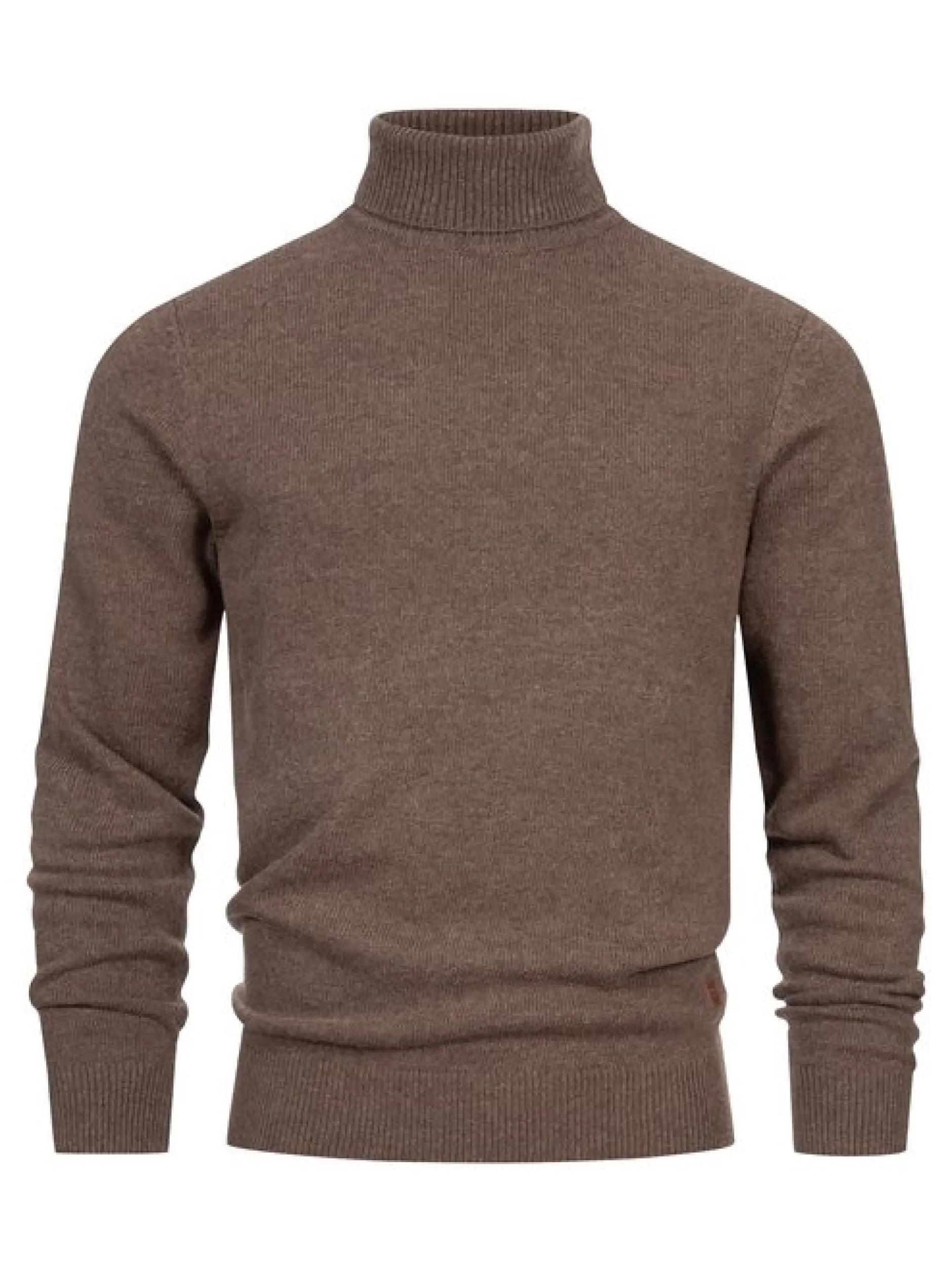 Indicode Herren Strickpullover - INMargous Roll Neck in braun