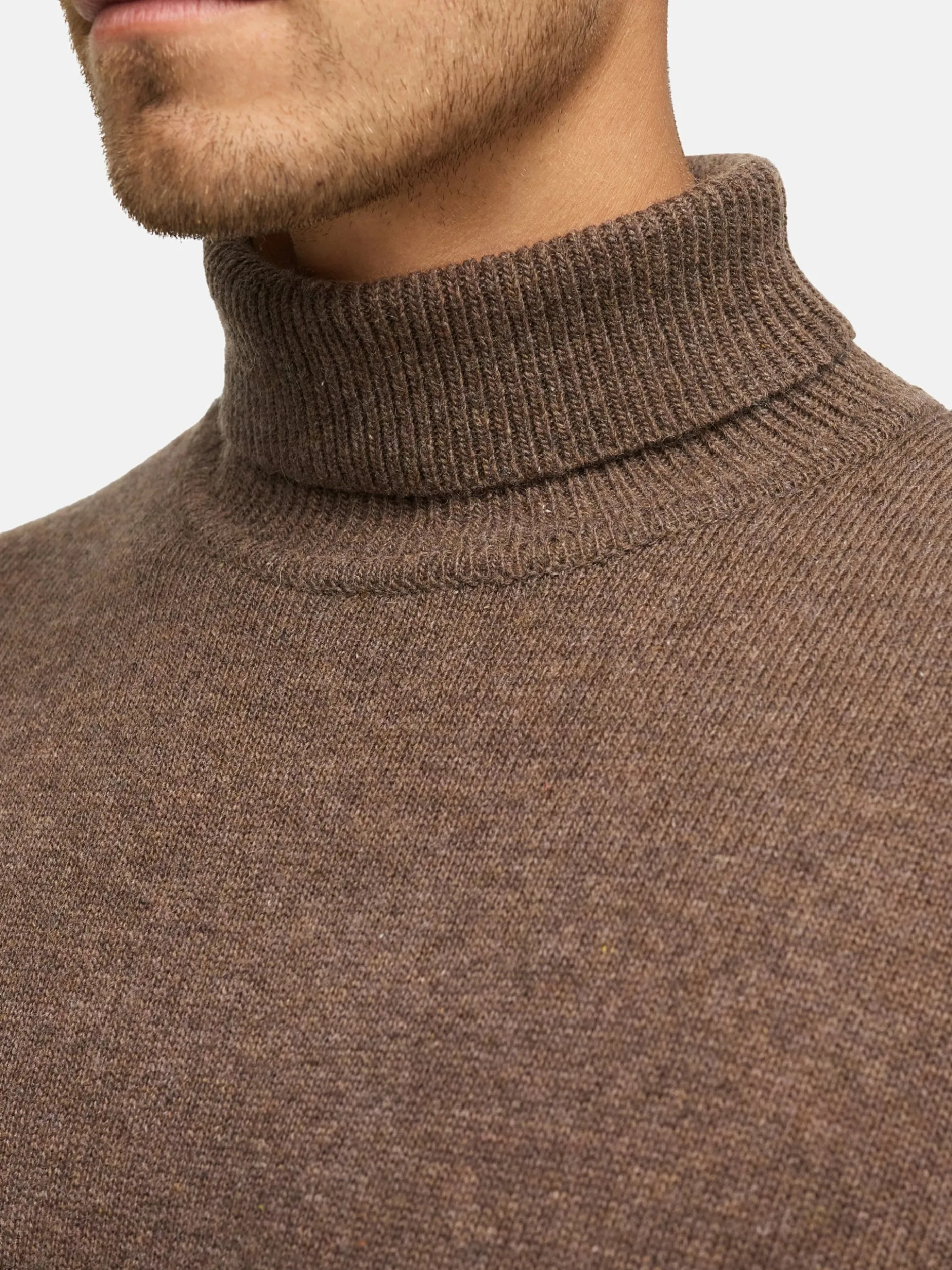 Indicode Herren Strickpullover - INMargous Roll Neck in braun
