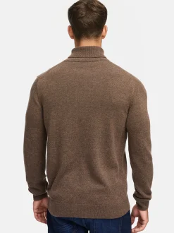 Indicode Herren Strickpullover - INMargous Roll Neck in braun
