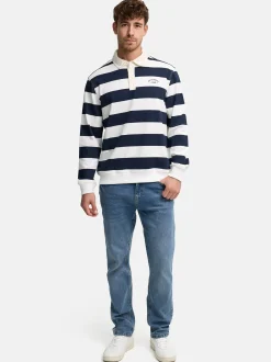 Indicode Herren Sweatshirt - INLemon in blau weiß