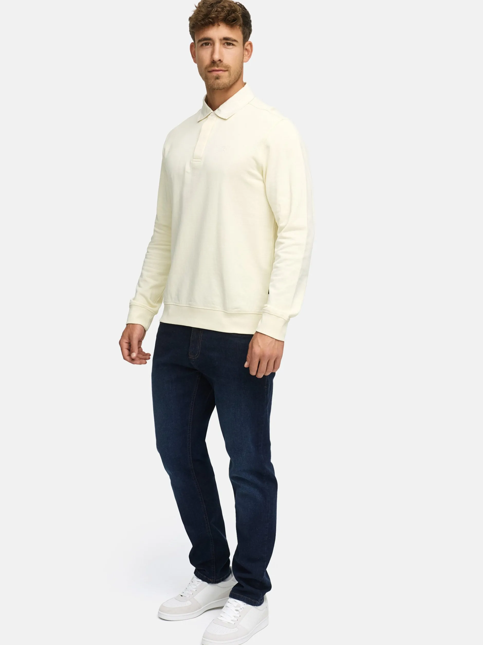Indicode Herren Sweatshirt - INDisnar in vanille weiß