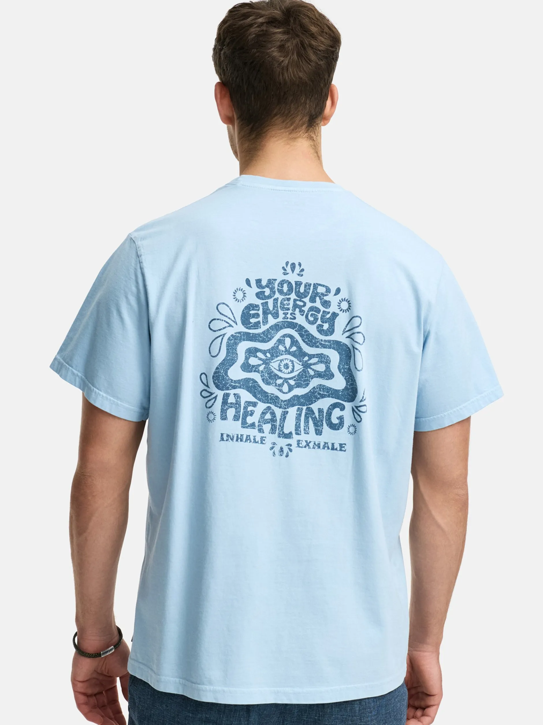 Indicode Herren T-Shirt - INBlank in hellblau blau