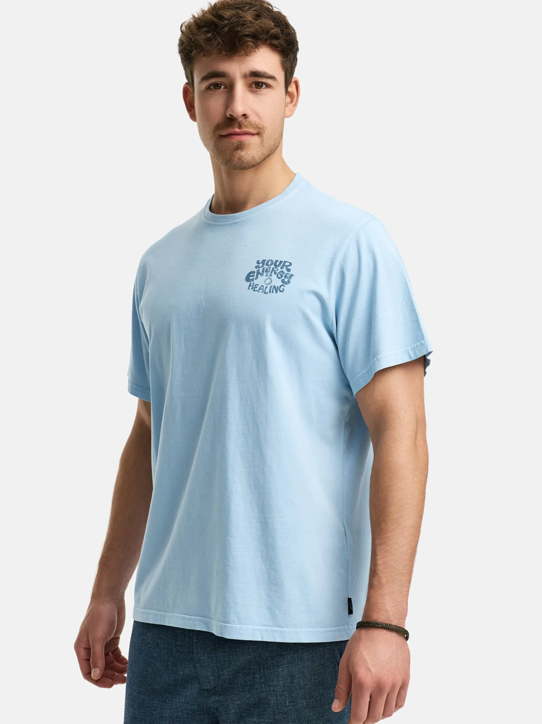 Indicode Herren T-Shirt - INBlank in hellblau blau