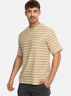 Indicode Herren T-Shirt - INDrop in beige mehrfarbig