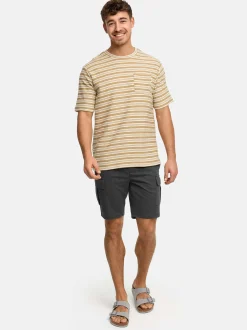 Indicode Herren T-Shirt - INDrop in beige mehrfarbig