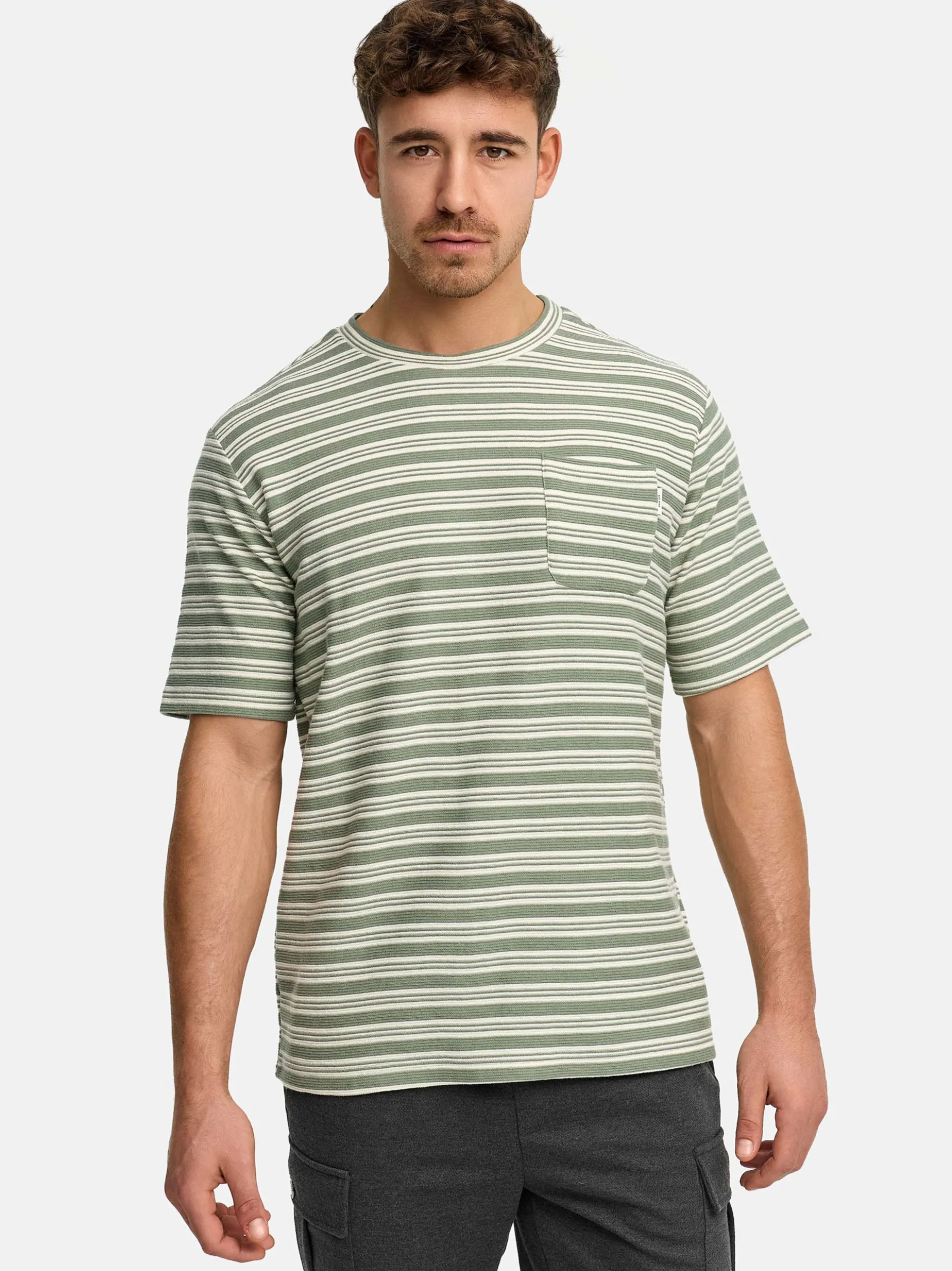 Indicode Herren T-Shirt - INDrop in blau mehrfarbig
