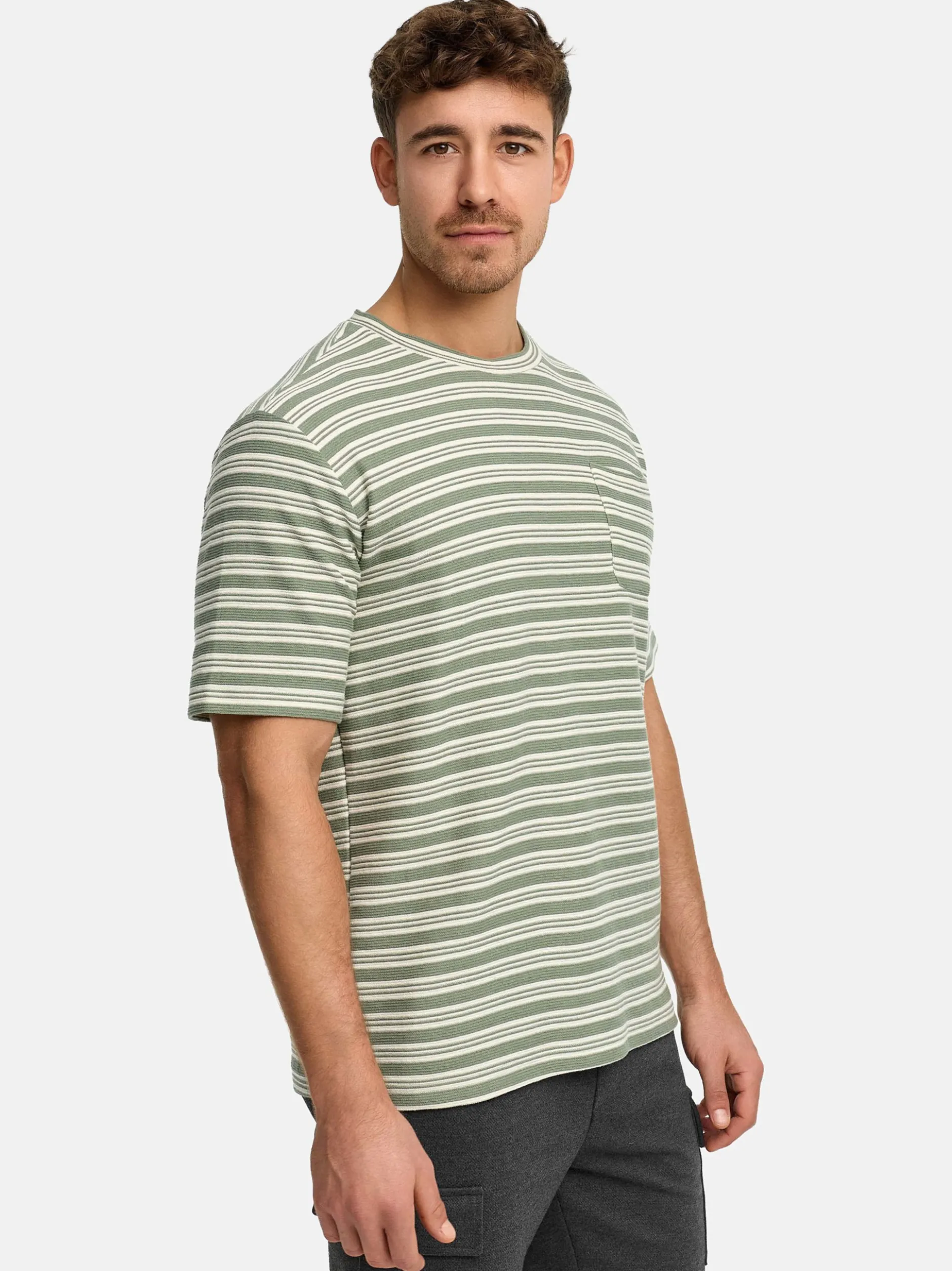 Indicode Herren T-Shirt - INDrop in blau mehrfarbig