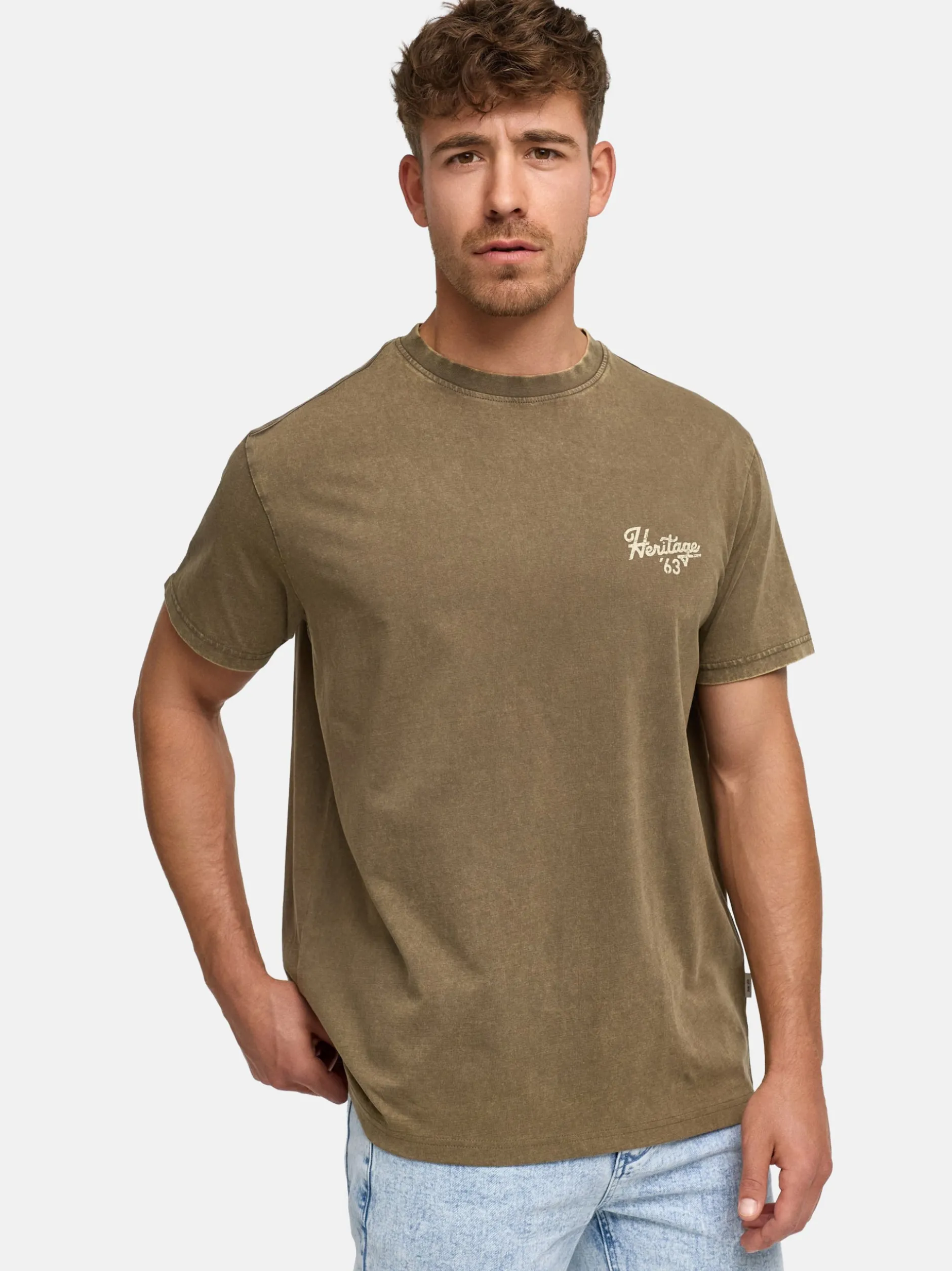 Indicode Herren T-Shirt - INHeritage in braun