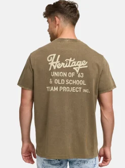 Indicode Herren T-Shirt - INHeritage in braun