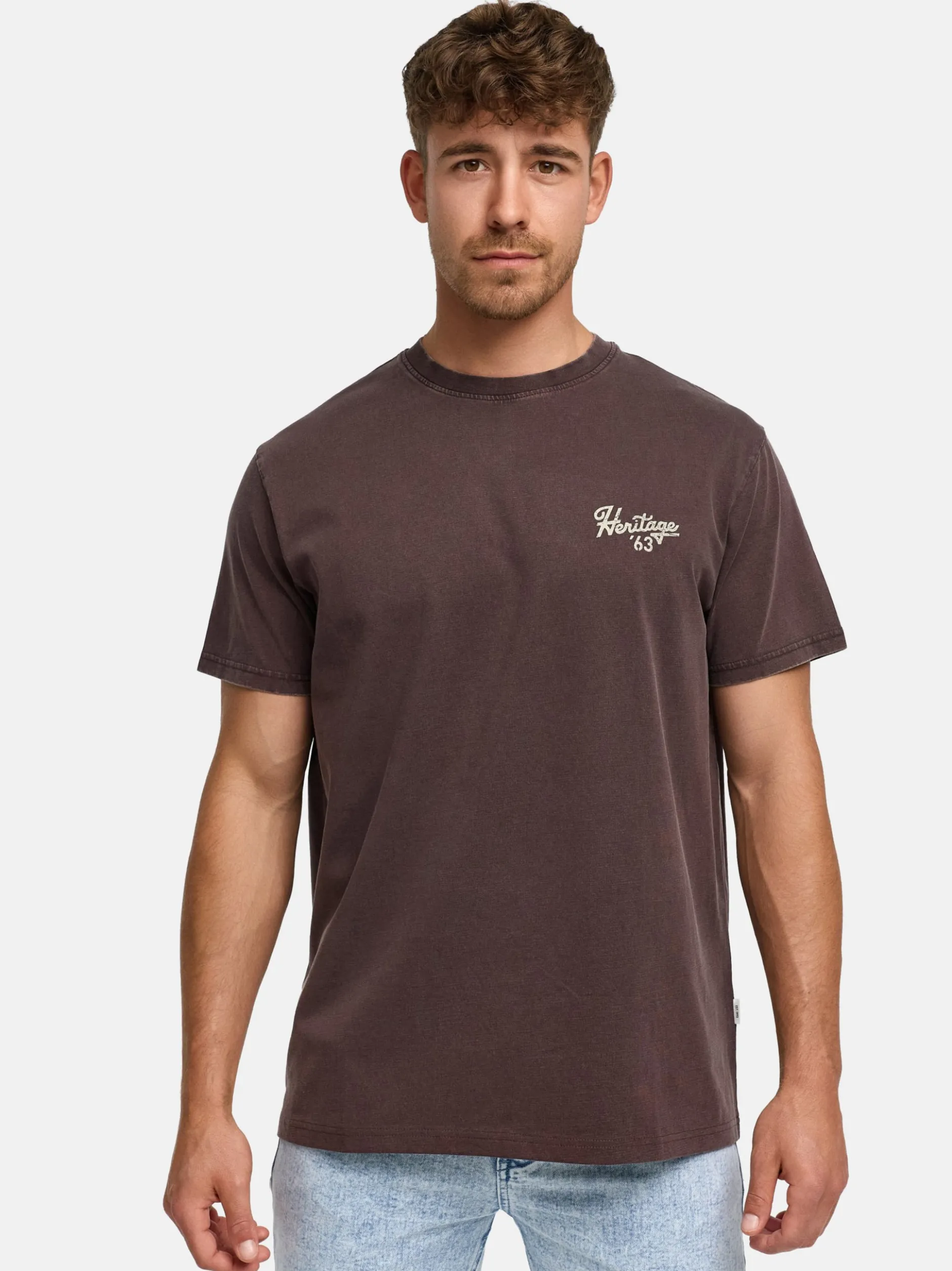 Indicode Herren T-Shirt - INHeritage in braun