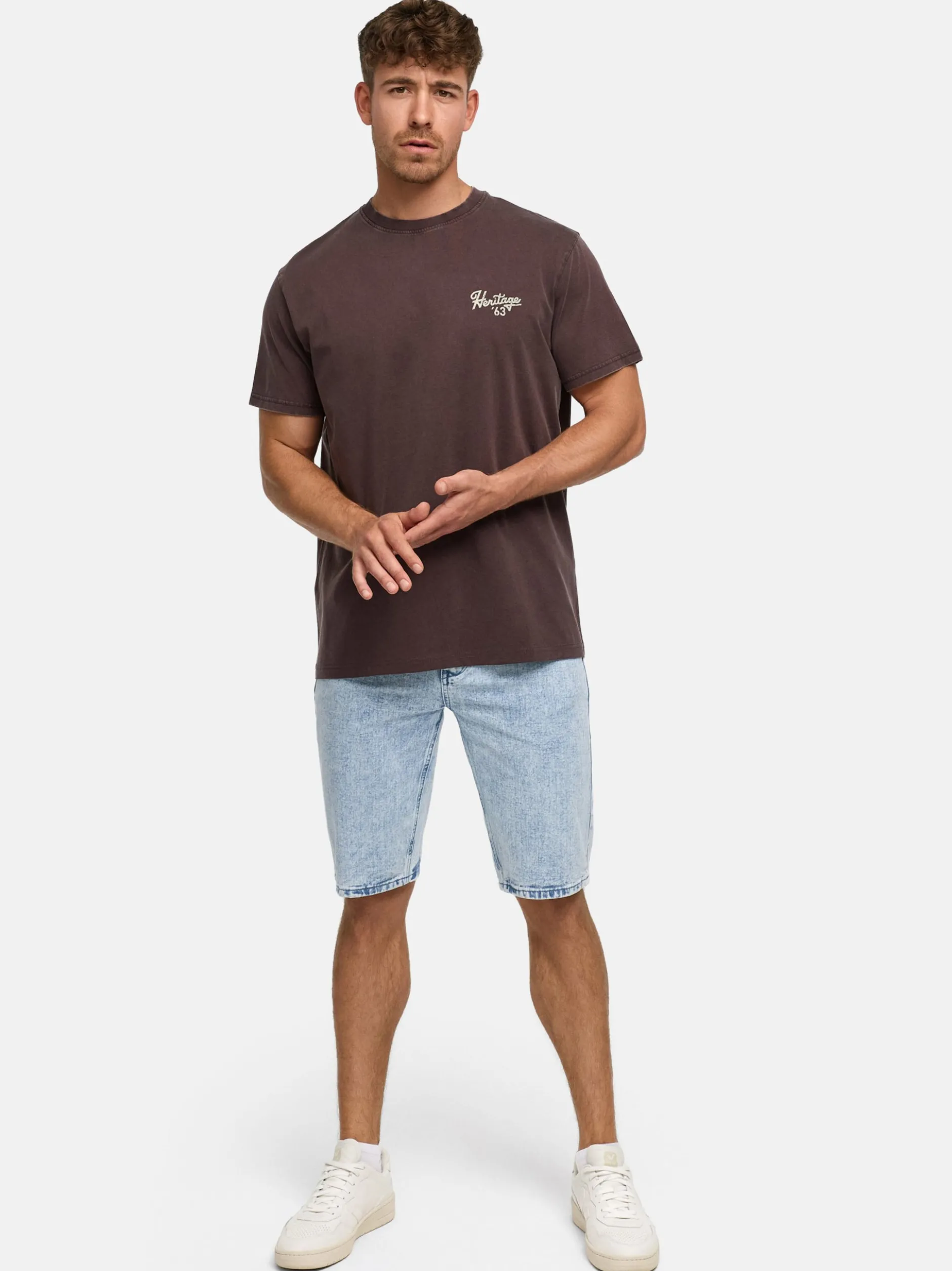 Indicode Herren T-Shirt - INHeritage in braun