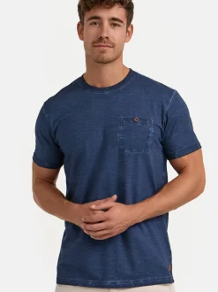 Indicode Herren T-Shirt - INKilmon in denim blau