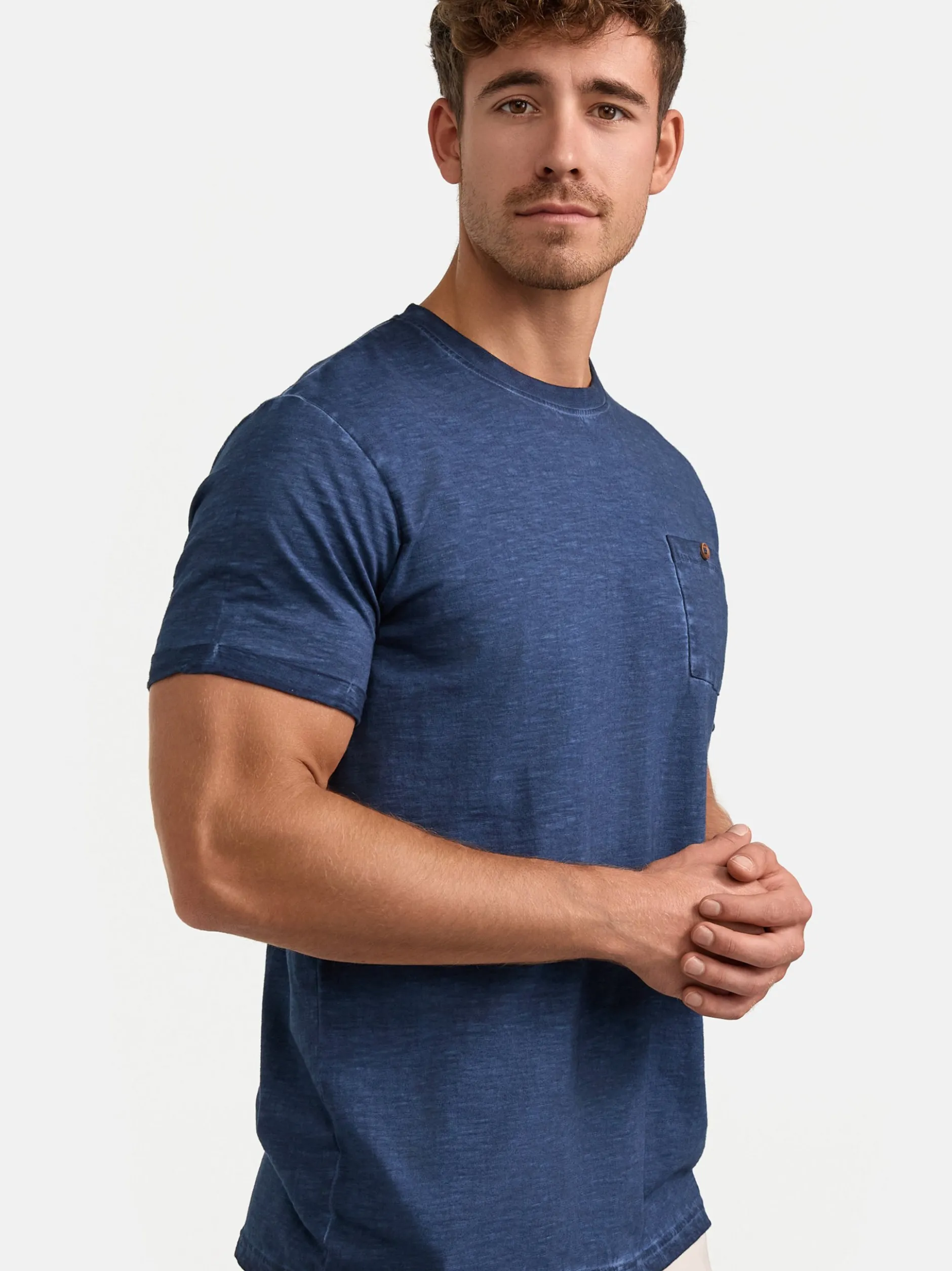 Indicode Herren T-Shirt - INKilmon in denim blau