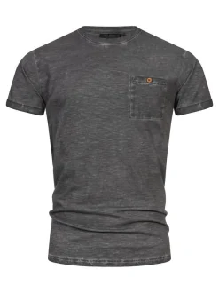 Indicode Herren T-Shirt - INKilmon in anthrazit grau