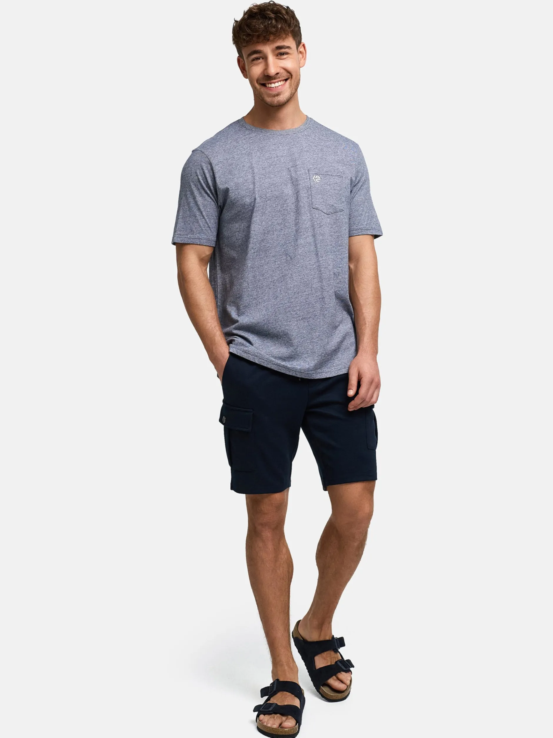 Indicode Herren T-Shirt - INStrib in blau