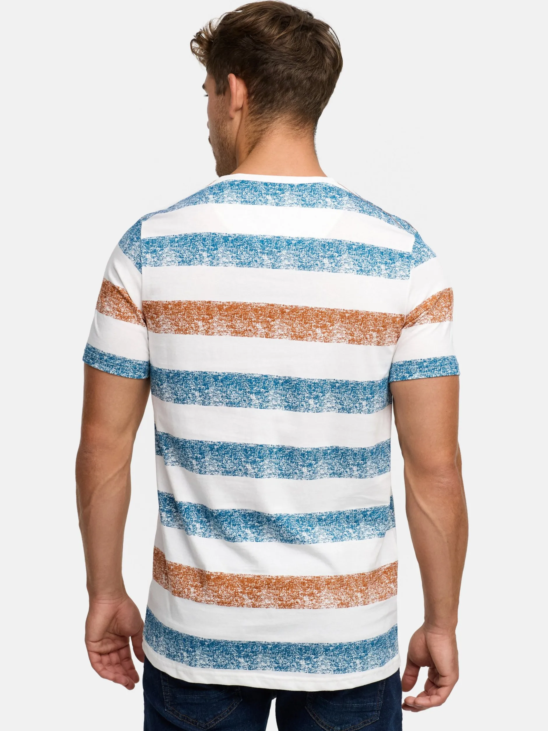 Indicode Herren T-Shirt - INTamka in cognac mehrfarbig