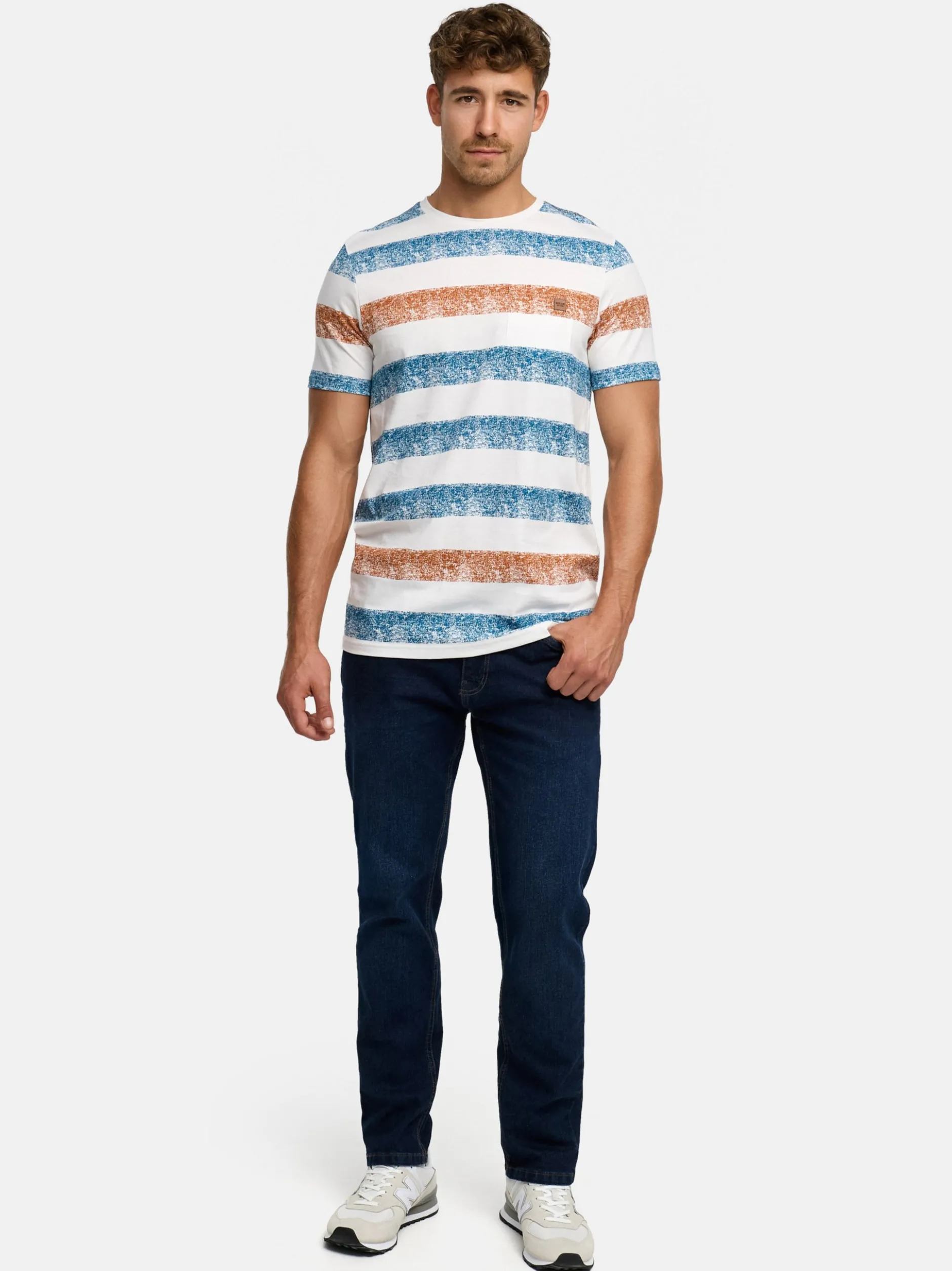 Indicode Herren T-Shirt - INTamka in cognac mehrfarbig