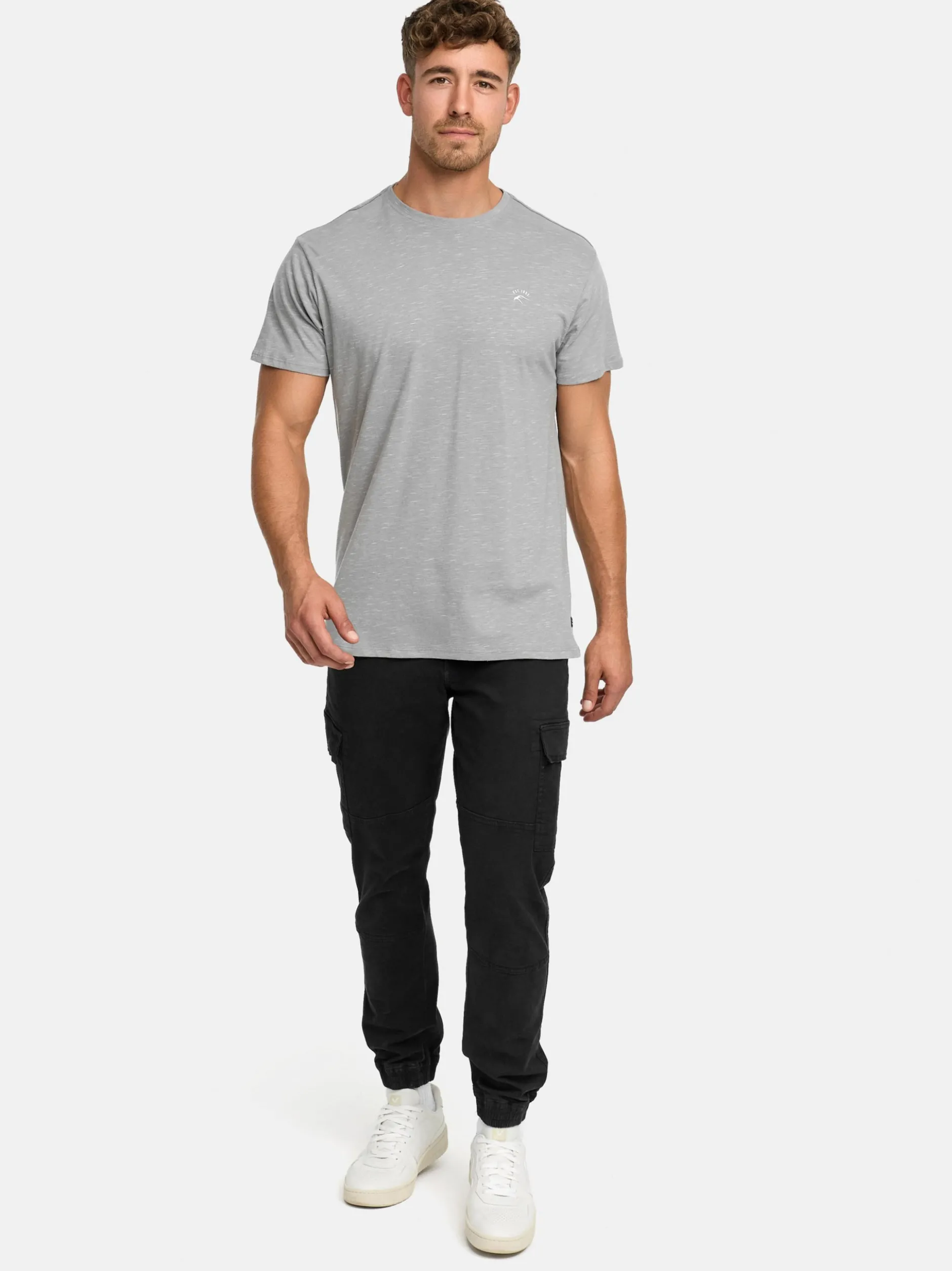 Indicode Herren T-Shirt - Kloge in grau