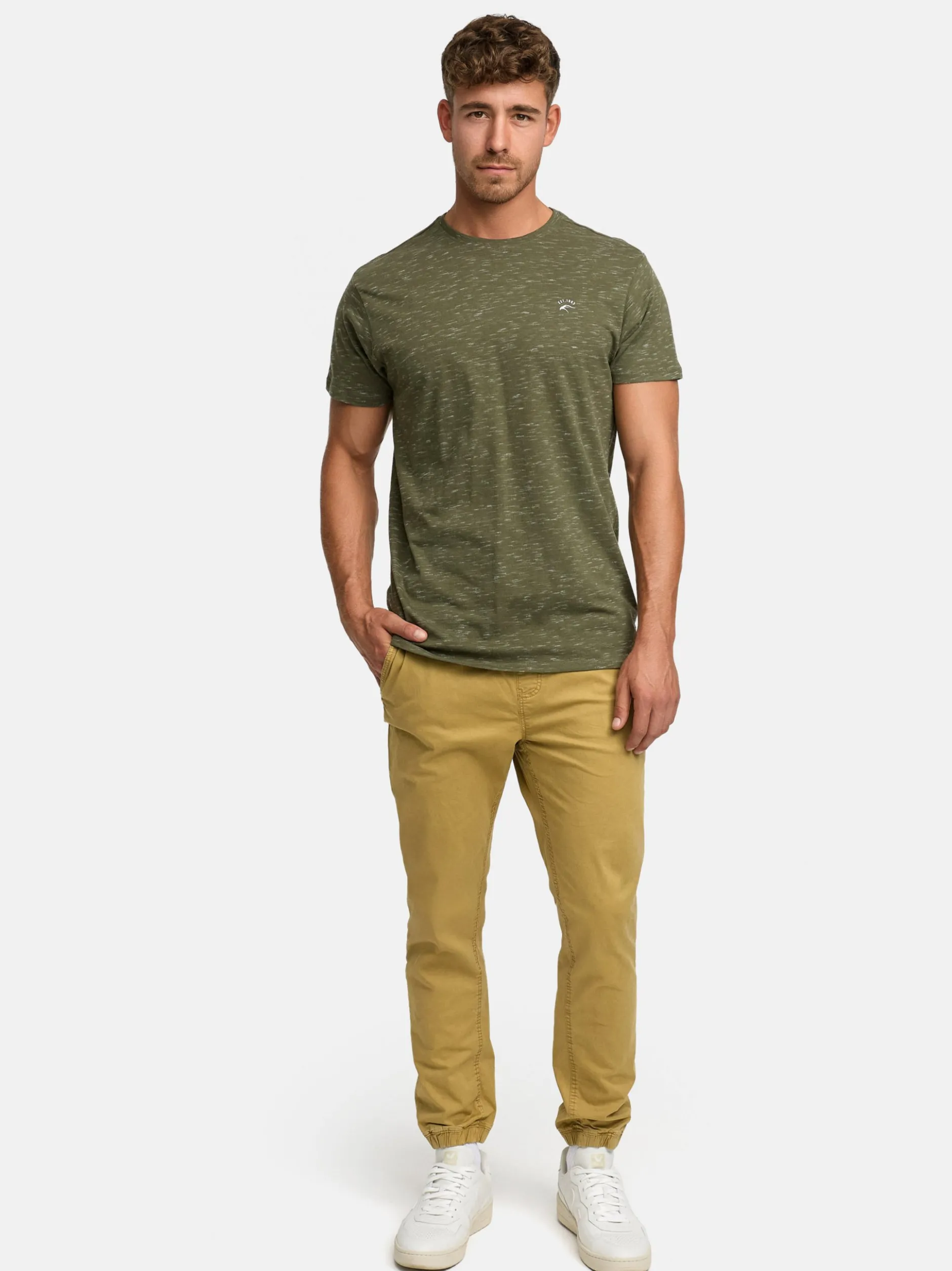 Indicode Herren T-Shirt - Kloge in khaki
