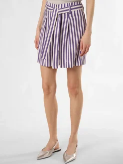 IPURI Damen Shorts mit Leinen-Anteil in weiß lila