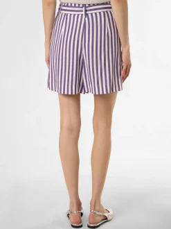 IPURI Damen Shorts mit Leinen-Anteil in weiß lila