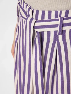 IPURI Damen Shorts mit Leinen-Anteil in weiß lila