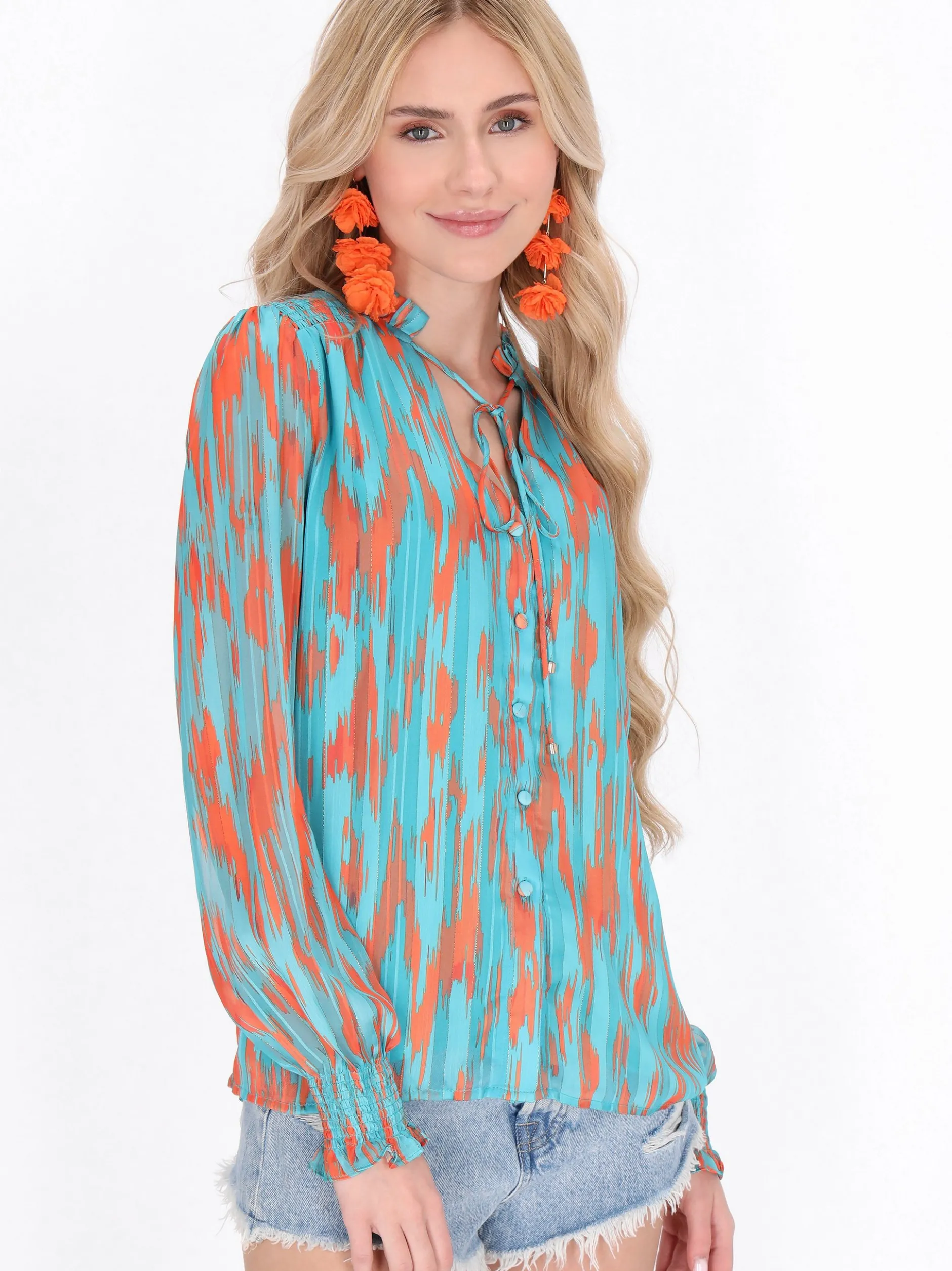 IZIA Damen Bluse in aqua