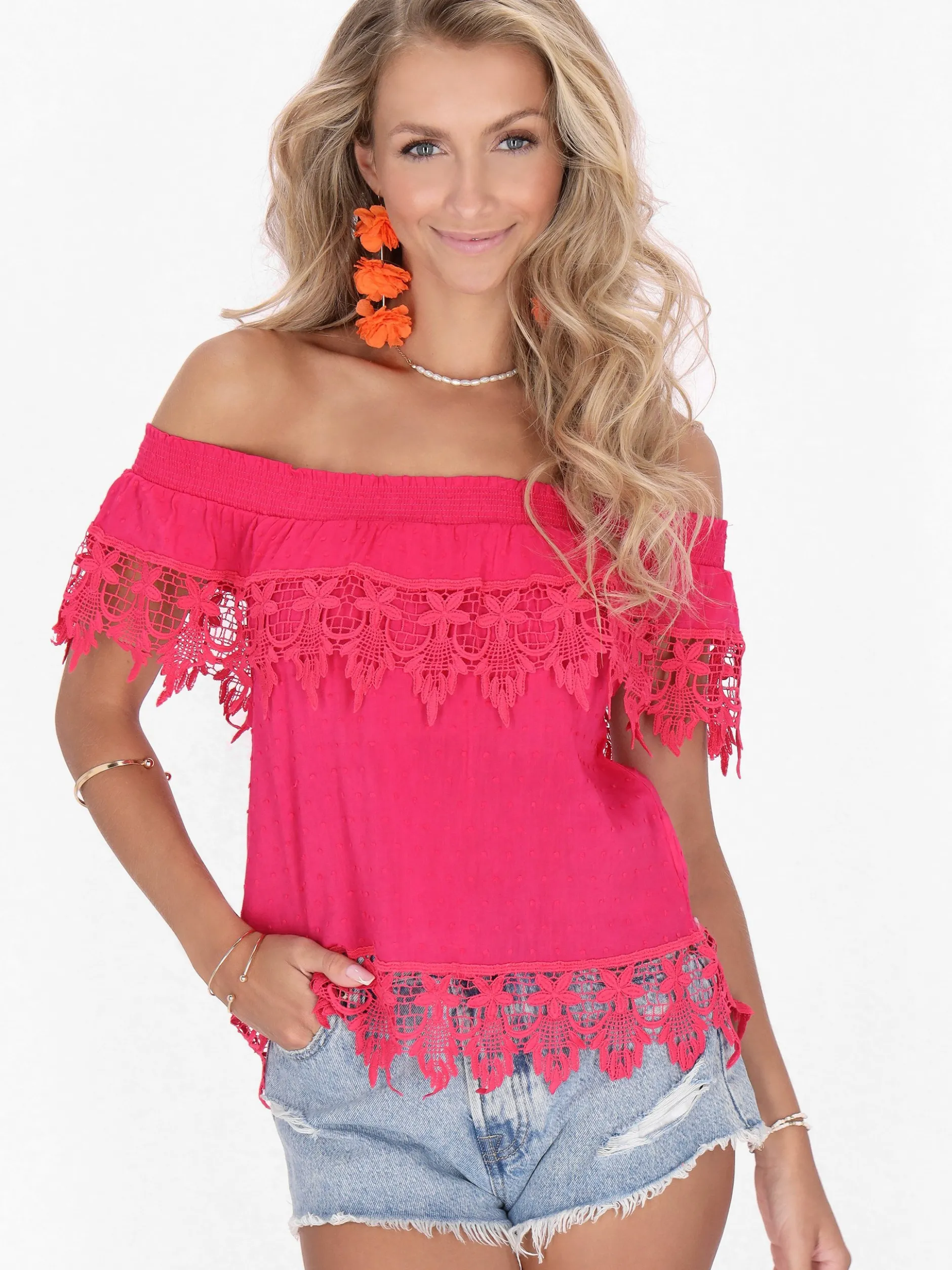 IZIA Damen Bluse in fuchsia