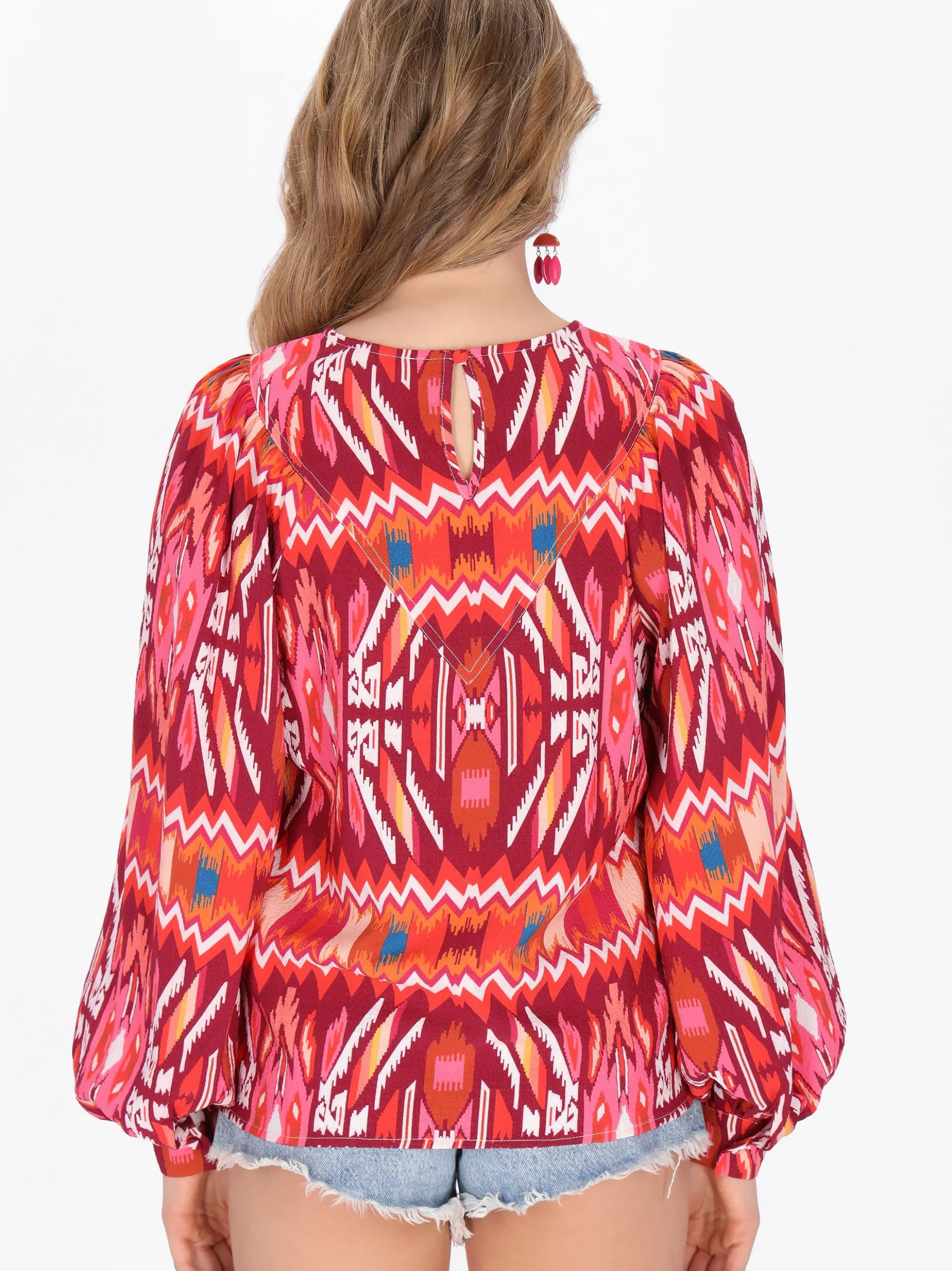 IZIA Damen Bluse in mehrfarbig - Ausschnitt: Rundhals