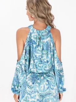 IZIA Damen Bluse in mehrfarbig - Ausschnitt: Rundhals