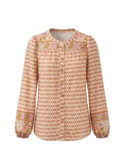 IZIA Damen Bluse in mehrfarbig - Ausschnitt: Rundhals